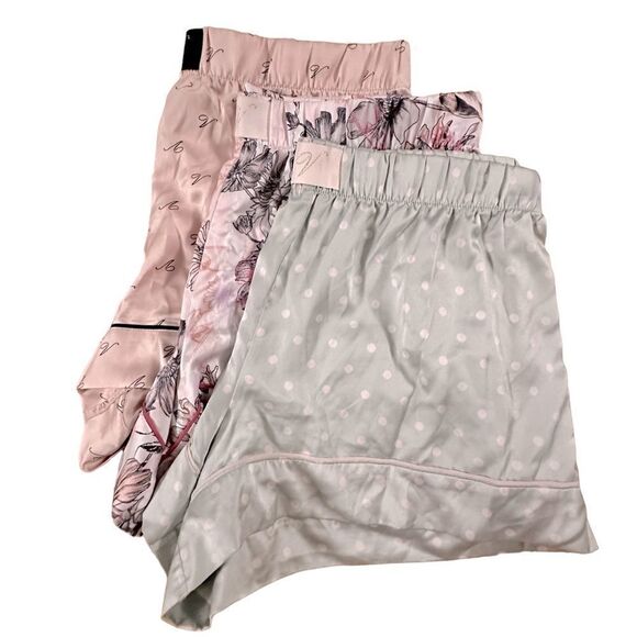 Victoria’s Secret ~ Set of 3 ~ Satin Lounge Shorts ~ 1 NWT/2 Preloved ~ size M - Picture 1 of 14
